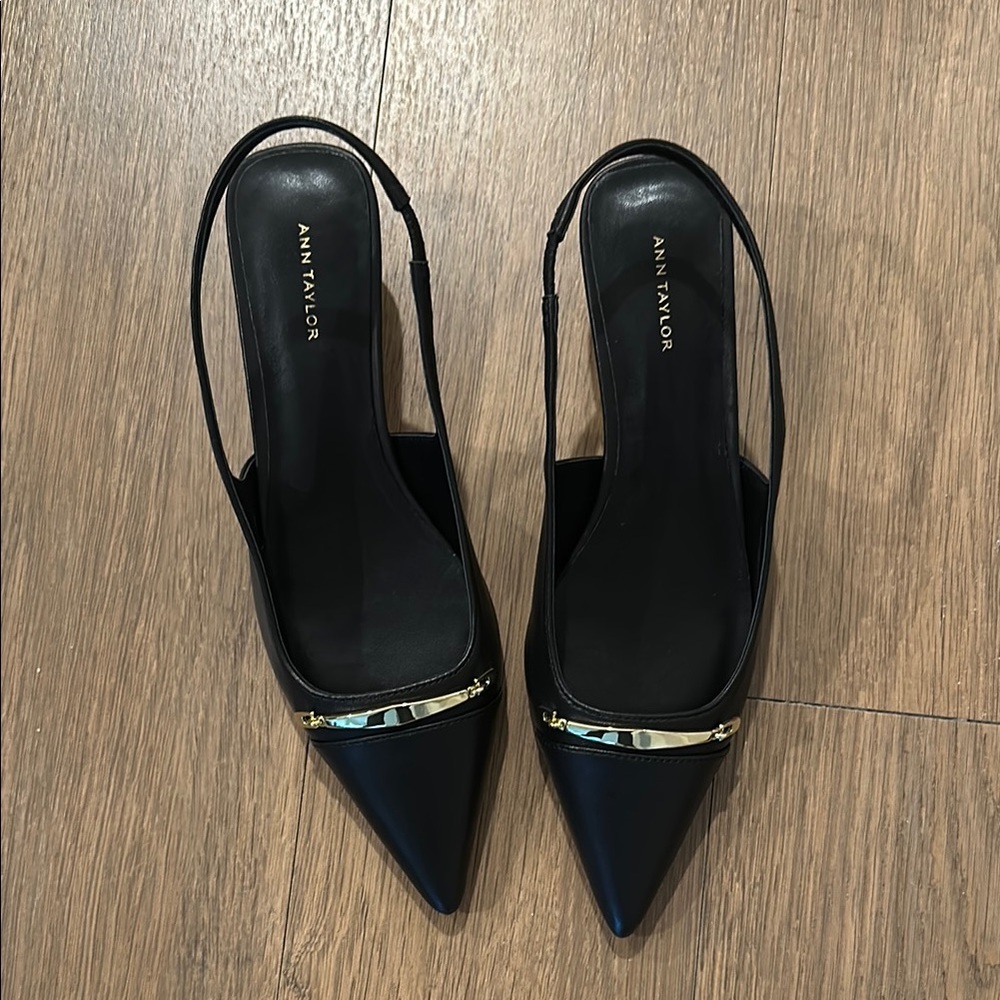 Zara Black Heels Slingback Shoes - Picture 3 of 5